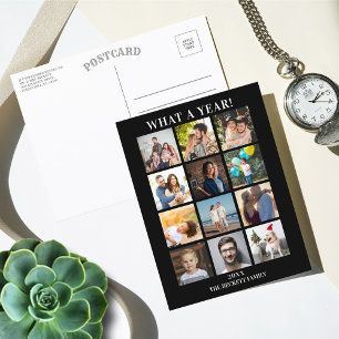 Modern What A Year In Review 12 Foto Leimbild Feiertagspostkarte