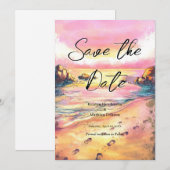 Modern Whimsical Beach Wedding Save The Date (Vorne/Hinten)