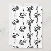 Modern Whimsical Black Bow Script Save the Date Einladung (Rückseite)