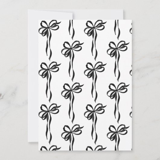 Modern Whimsical Black Bow Script Save the Date Einladung (Rückseite)