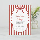 Modern Whimsical Bow Illustrated Christmas Party Einladung (Stehend Vorderseite)