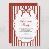 Modern Whimsical Bow Illustrated Christmas Party Einladung (Vorne/Hinten)