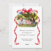 Modern Whimsical Bow Kurven 2 Foto Weihnachten (Rückseite)