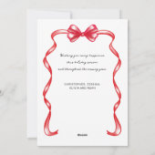 Modern Whimsical Bow kurvte Foto Weihnachten (Rückseite)