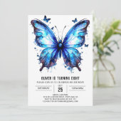 Modern Whimsical Butterfly Boy Geburtstag Einladung (Stehend Vorderseite)
