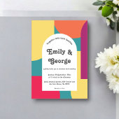 Modern Whimsical Colorful Groovy Abstract Wedding Acryleinladungen