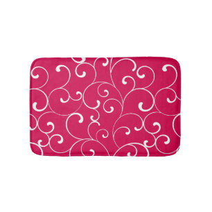 Modern Whimsical Curls Himbeere Badematte