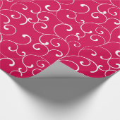 Modern Whimsical Curls Himbeere Geschenkpapier (Ecke)