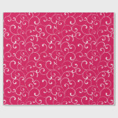 Modern Whimsical Curls Himbeere Geschenkpapier (Flach)