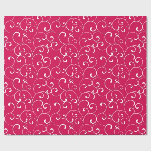 Modern Whimsical Curls Himbeere Geschenkpapier (Flach)