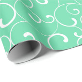 Modern Whimsical Curls Muster Aqua Geschenkpapier (Rolleneckpunkt)