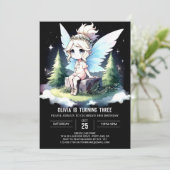 Modern Whimsical Fairy Birthday Einladung (Stehend Vorderseite)