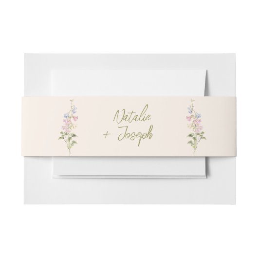 Modern Whimsical Floral Wildflower Summer Wedding Einladungsbanderole (Vorderseite Beispiel)
