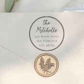 Modern Whimsical Frame Wedding Return Address Permastempel