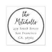 Modern Whimsical Frame Wedding Return Address Permastempel (Design)