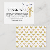 Modern Whimsical Gold Black Graduation Cap Begleitkarte (Vorne/Hinten)