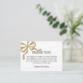 Modern Whimsical Gold Coquette Bow Graduation Begleitkarte (Stehend Vorderseite)