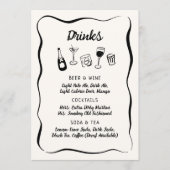 Modern & Whimsical Hand Drawn Drinks Menu Menükarte (Vorderseite)