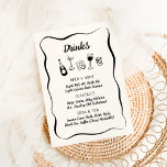 Modern & Whimsical Hand Drawn Drinks Menu Menükarte<br><div class="desc">The "Modern & Whimsical Hand Drawn Wedding" collection exudes a playful yet elegant charm with its free-spirited design. Featuring quirky hand-drawn illustrations of wedding items, this suite brings a lighthearted and joyful vibe to wedding celebrations. The whimsical border and modern, casual font add a personal touch while maintaining a chic...</div>
