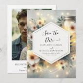 Modern Whimsical Mason Jar Wedding Save The Date (Vorne/Hinten)