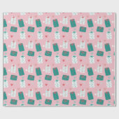 Modern Whimsical Pink Weihnachten Geschenkpapier (Flach)
