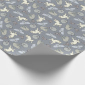 Modern Whimsical Sleeping Hunde - Vanilla auf Grau Geschenkpapier (Ecke)
