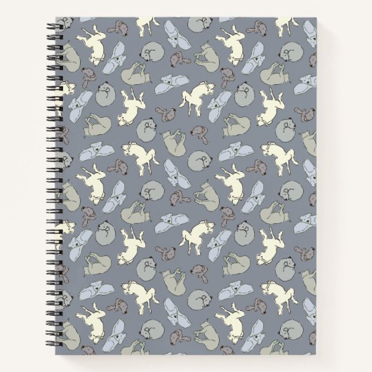 Modern Whimsical Sleeping Hunde - Vanilla auf Grau Notizblock (Vorderseite)