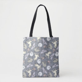Modern Whimsical Sleeping Hunde - Vanilla auf Grau Tasche
