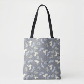 Modern Whimsical Sleeping Hunde - Vanilla auf Grau Tasche (Vorderseite)
