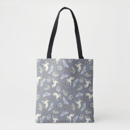 Modern Whimsical Sleeping Hunde - Vanilla auf Grau Tasche