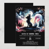 Modern Whimsical Wolf Geburtstag Einladung (Vorne/Hinten)