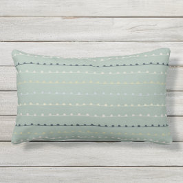 Modern Whimsisches Streifen Navy Pastel Seafoam Gr Kissen Für Draußen