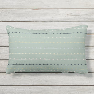 Modern Whimsisches Streifen Navy Pastel Seafoam Gr Kissen Für Draußen