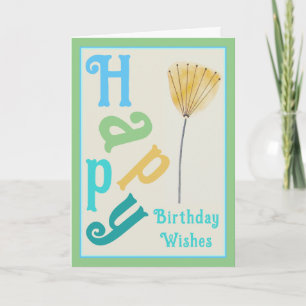 Modern Whimsy Blume Happy Birthday Card Karte
