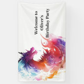 Modern Whimsy Dragon Birthday Banner (Vertikal)