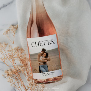 Modern Whimsy Minimal Wedding Wine Labels Weinetikett