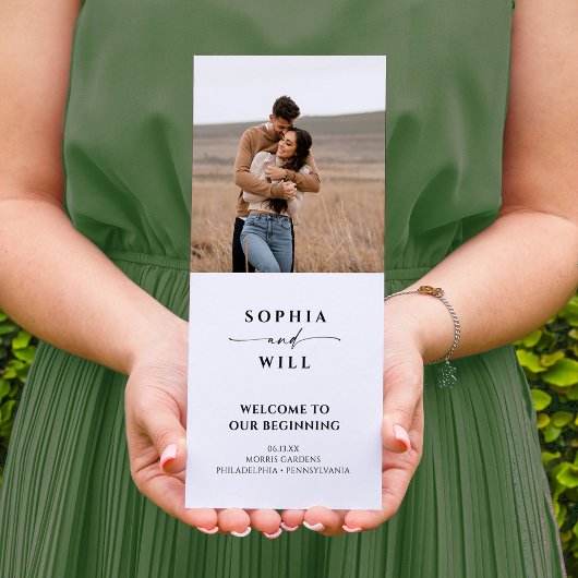 Modern Whimsy Trifold Wedding Program Flyer