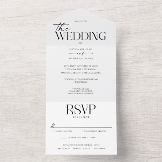 Modern Whimsy Wedding Tri-Fold Einladung (Innen Boden)