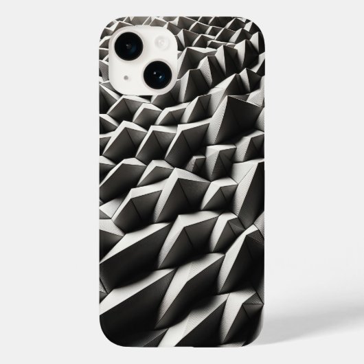 Modern White 3D Geometric Phone Case - Minimalist  (Rückseite)