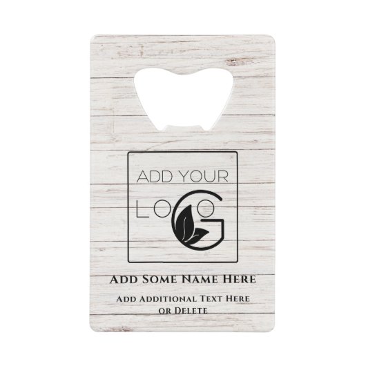 Modern White Add Your Logo Business Geldbeutel Flaschenöffner (Vorderseite)