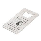 Modern White Add Your Logo Business Geldbeutel Flaschenöffner (Vorderseite Schrägansicht)