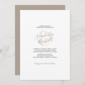 Modern White and Beige Wedding Einladung (Vorne/Hinten)