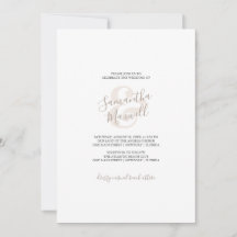 Modern White and Beige Wedding Einladung