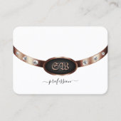 Modern White and Black Rose Gold Monogram Diamonds Visitenkarte (Vorderseite)