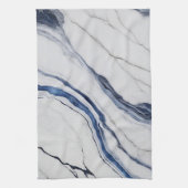 Modern White and Blue Minimalist Marble Geschirrtuch (Vertikal)