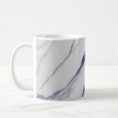 Modern White and Blue Minimalist Marble Kaffeetasse (Links)