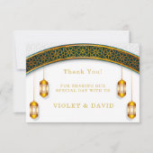 Modern White and Gold Islamic Dankeskarte (Vorderseite)