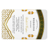 Modern White and Gold Islamic Wedding Einladung Magnet (Horizontal)