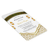 Modern White and Gold Islamic Wedding Einladung Magnet (Rechte Seite)