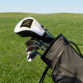 Modern White and Gold Marbled Monogram Name Golf Headcover (In SItu)